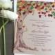 Rustic Tree Wedding Invitation - Rustic Fall Wedding Invitation, Kraft Wedding Invite, Rustic Tree Wedding Invitation