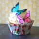 Wedding Cake Topper EDIBLE Butterflies - Hot Pink and Turquoise Edible Butterfly - Cake & Cupcake Toppers