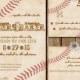 The Vintage Baseball Collection Set - Printable Wedding Invitation - DIY - Custom - Rustic - Sport - Red - Ivory - White - Brown