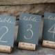 Reserved For Amanda - 15 3.5 X 5" Flat Wedding Table Numbers - Hand Calligraphy In Gold On Slate Card Stock