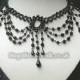 Black Beaded Victorian Gothic Choker Necklace #4 