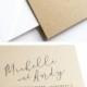 NEW Michelle Calligraphy Script Recycled Kraft Wedding Invitation Sample