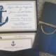 Nautical Theme, Destination Wedding Invitation, Anchor, Navy Blue, Pocket Invitation