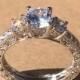 Diamond Engagement Ring - VINTAGE style - 1.85 carat Round - 14K white gold - Luxury- Brides- Engagement -bp006