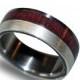 Titanium Ring, Women's titanium wedding band, 925 silver ring, amaranth wood ring, Amaranth wood and Silver Inlay