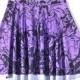 New Hot Digital Printing Purple Rabbit Flowers Pleated Skirts Skt1211