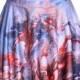 Womens Boutique Fan Series With Best Selling Digital Printing War Painting Pleated Skating Skirt Skt1210