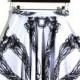 Skeleton Hot Digital And White Pleated Skirt Skt1198