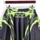 Digital Green On Skeleton Pleated Skirts Skt1195
