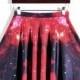 Womens Boutique Selling Digital Printing Nebula Red And Skirt Skt1190