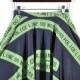 Hot Sale Digital Printing Green Warning Stripe Pleated Skirt Skt1183