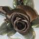 Small Brown Satin Flower  Hair Clip  Brooch Pin Bridesmaid Accessory Wedding Barrette Satin Flower Floral Head Piece