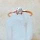 Rose Gold Diamond Ring, Diamond Engagement Ring, Alternative Engagement Ring, Rose Cut Diamond Ring, Yellow Gold Light Grey Round Diamond