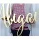 large laser cut name sign, abigail calligraphy style