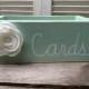 Mint and White Wedding Cards Box, Wooden Wedding Cards Holder, Distressed Wedding Box