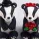 Badger Cake Topper, Wedding Cake Topper, Personalized Figurines