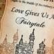 Fairytale Love Tags, Favor Tags, Wedding Wish Tree Tags, Vintage Inspired - Five Tags