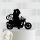 Wedding Motorcycle Cake Topper,Mr & Mrs Bicycle Cake Topper,Bike Wedding Cake Topper,Bride And Groom On Bike Cake Topper Silhouette