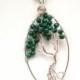 Tree Of Life Pendant, Wire Wrapped Malachite Gemstone Tree Of Life Pendant, Wire Wrapped Green Jewelry, Nature Jewellery, Goldstone Jewelry