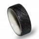 Sand Blasted Wenge Wood Ring for Men, Wooden Ring with Deer Antler, Antler Ring for Men