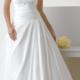Zipper Strapless Floor Length Satin White Ball Gown