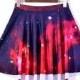 Digital Nebula Pleated Skirt Digital Print Skirt Skt1167