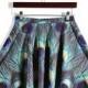 Peacock Feather Hot Selling Digital Printing Pleated Skirts Skt1164
