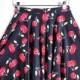 New Hot Digital Printing Cherry Red Pleated Skirts Skt1159