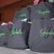 Set of 9 Personalized Embroidered Tote Bags Bridal Party Bridesmaid Gift
