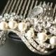 Wedding Hair Comb, Bridal Hair Accessories, Pearl & Crystal Bridal Hair Comb, Art Deco Wedding Hair Accessories,Vintage Glamour, BETTE