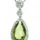 Summer Sale Pear Peridot Pendant Diamond Platinum Necklace Art Deco c.1920