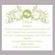 DIY Wedding Details Card Template Editable Word File Instant Download Printable Details Card Green Details Card Elegant Enclosure Cards