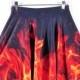 Hot Spring Digital Printing Flame Pleated Skirt Skt1134