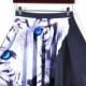 Womens Boutique Digital Printing Pleated Skirt, Blue-Eyed White Tiger Skt1130