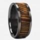 Mens Wood Wedding Band Titanium Wood Ring, Ring Armor Waterproofing Included, Alternative Wedding Band