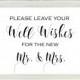 Well Wishes for the New Mr. & Mrs. Sign, Wedding guest book sign, Wedding Advice sign, printable wedding sign, instant download, 8x10