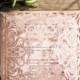 Romantic Blush Pink Laser Cut Gold Foil Stamped Wedding Invitations EWWS110
