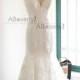 V Neckline Mermaid Lace Wedding Dress Deep V Back Bridal Gown