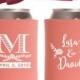 Personalized Monogrammed Can Cooler, Monogram Wedding Favors, Initials Party Gifts Anniversary Party Gifts Custom Beverage Can Cooler 1D113