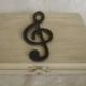 Music Themed Rustic Ivory Stained Aged His Hers Divided Wedding Ring Bearers Box