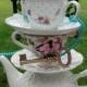 PINK or BLUE? Stacked Teapot & Teacup Centerpiece - Pearls, Key, Butterflies, Rose - Alice in Wonderland Baby Shower, Mad Hatter Tea Party