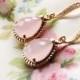 Blush Pink Earrings Pink Opal Gold Bridesmaid Gift Earrings Dangle Drop Earrings Summer Wedding Jewelry Bridal Party Gift