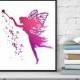 Fairy wall art, Fairy print, Pink fairy, Girls room decor, Disneyland, Nursery wall decor, Fairy minimalist, Fine art, InstantDownloadArt1