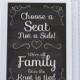 Pick a Seat Not a Side, Wedding Seating Sign, Wedding Ceremony Sign, Choose A Seat Not A Side, Printable Chalkboard Sign