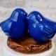 Nuzzling Royal Blue Love Bird Cake Topper