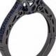 READ SHIPPING INFO-Thin Blue Line Promise ring -black gold filled