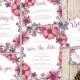 printable wedding invitation set, peonies wedding invitation, wedding invitation printable, customise wedding suite, purple pink watercolor