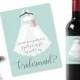 will you be my bridesmaid wine label, pea green wedding wine label, custom message wine labels, personalised bridesmaid wine stickers custom