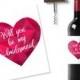 will you be my bridesmaid wine label, heart printable wine label, custom message wine labels, personalised message wine stickers, bridesmaid