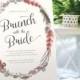 brunch with the bride, bridal shower invites, brunch and bubbles, bridal shower invitation, rustic wreath bridal shower, bridal brunch ideas